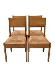 Set of Four Art Deco Modernist Dining Chairs by J.A. Muntendam, 1920s